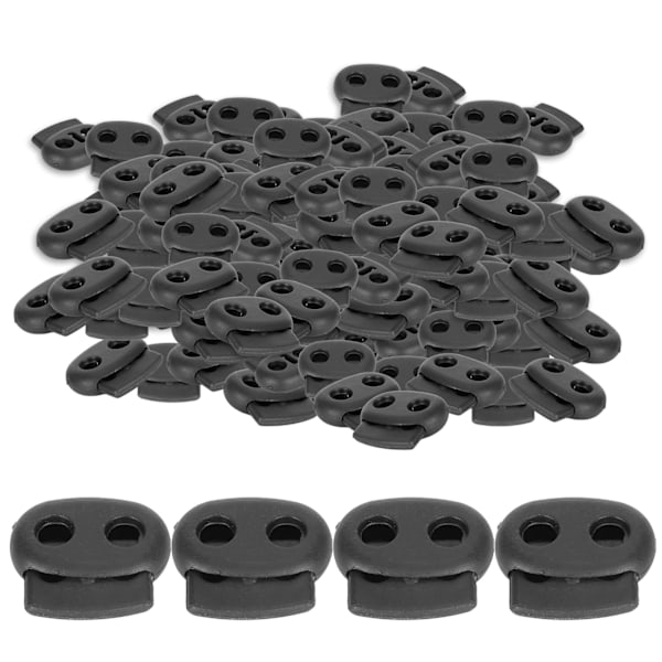 300 stk. dobbelthulls fjær snorlåser grise nese form nylon spenne stopper feste
