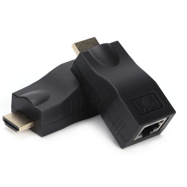 Signal Adapter Svart RJ45 till HighDefinition Multimedia Interface Överföringsförlängare