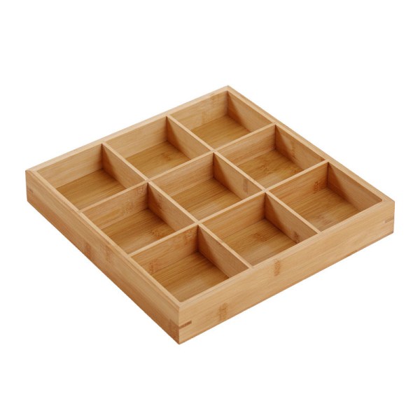 Divided Wooden Tray Multi Compartments Serving Tray for Hot Pot Restaurants Sushi Plate 9 Compartments