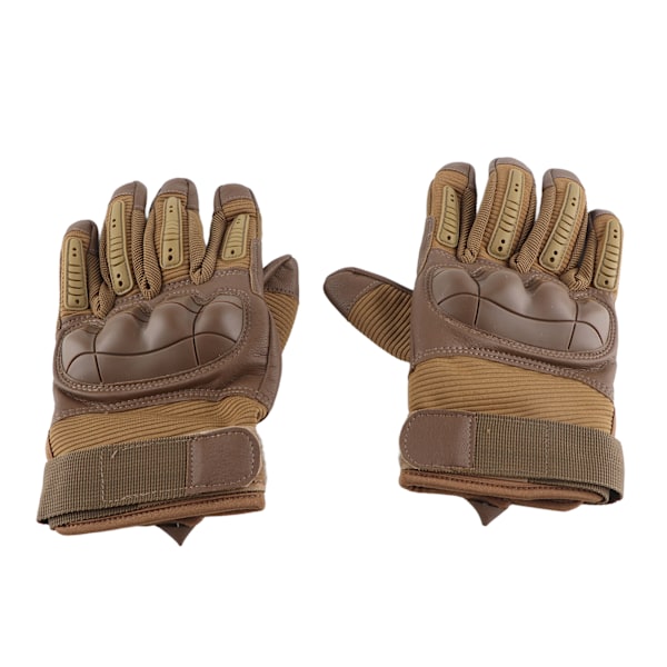 Motorcykelhandskar Hårda Knogar Andningsbara Bra Grepp Anti Slip Hel Finger Powersports Handskar för Lumbering Tung Industri Brun M