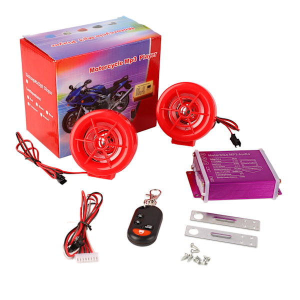 Motorcykel larmsystem med blixtljus 100Hz till 6KHz MP3 Radio Bluetooth Stereo Högtalare för Motorcykel