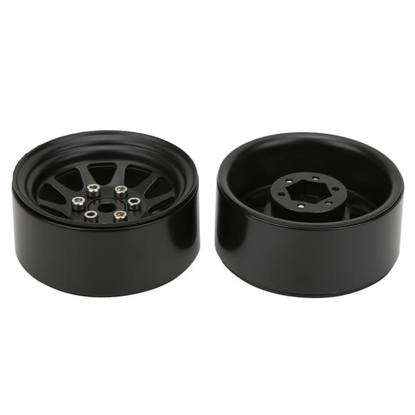 2 stk. Beadlock-fælge i legering til TRAXXAS TRX-4 1/10 RC Crawler Bil Sort