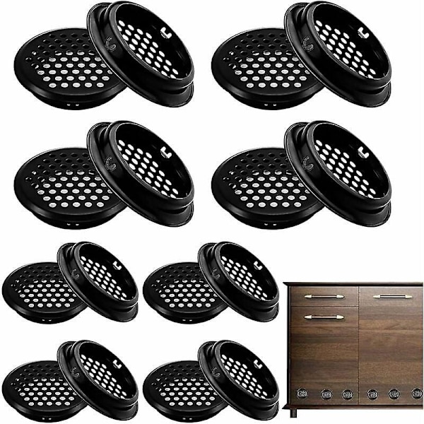 Runt ventilationsgaller i rostfritt stål - 16 stycken - 8 X Ø 60 mm + 8 X 42 mm