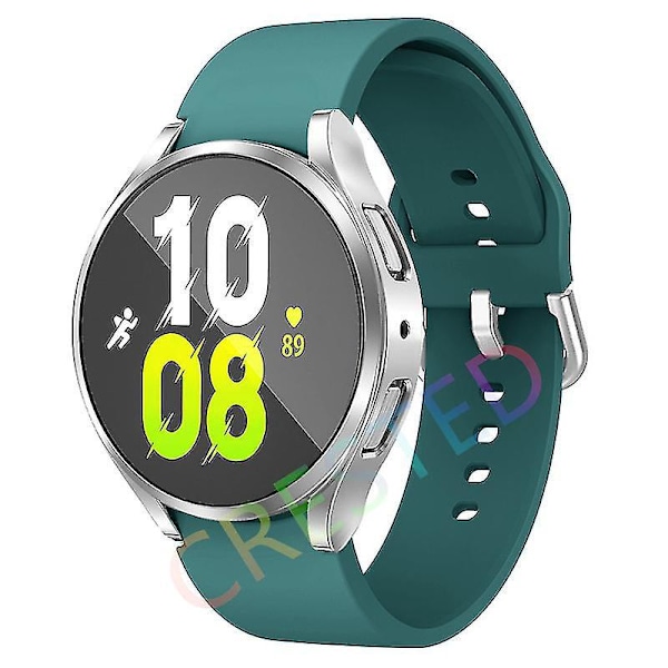 Samsung Galaxy Watch Silikon Sportband för 45mm/44mm/46mm/42mm/40mm/5/4 Pro - Fodral+Rem Combo galaxy watch 5 44mm Olivgrön