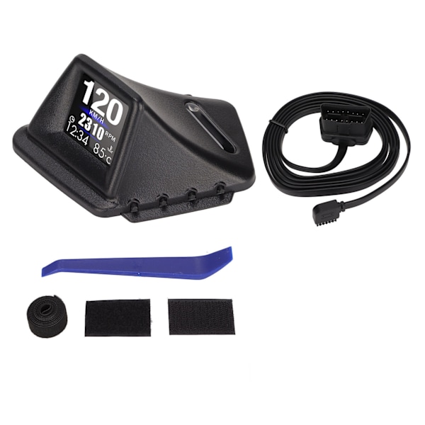 Svart bil HUD-display Multifunktion Dubbelt läge OBD GPS HUD-mätare 4 larm för fordon