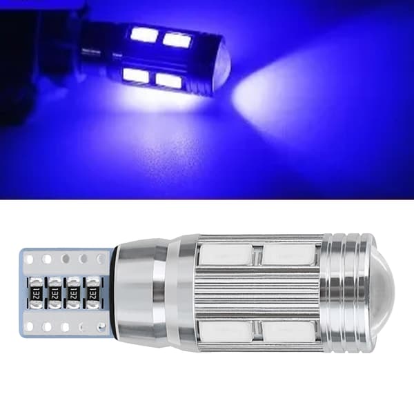 2 stk. Bil LED Pære T10 5730 5630 10SMD Super Lys til Læselampe Nummerpladelys Blå