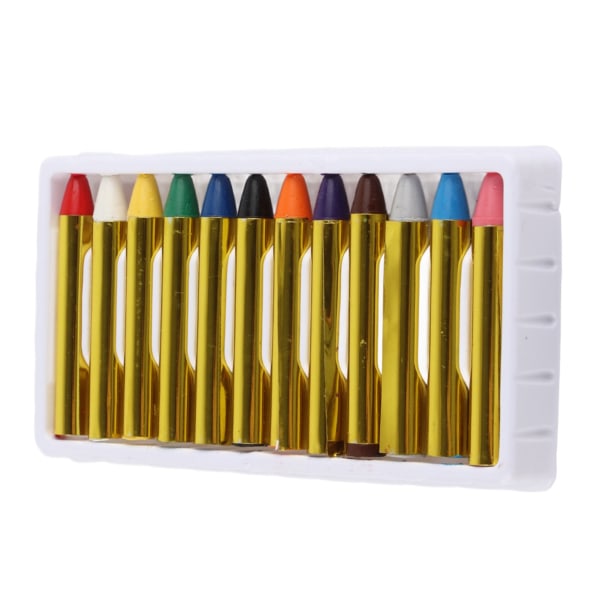 12 färger Kroppsansiktsmålarpinnar Crayons Set Färgglad målningspenna