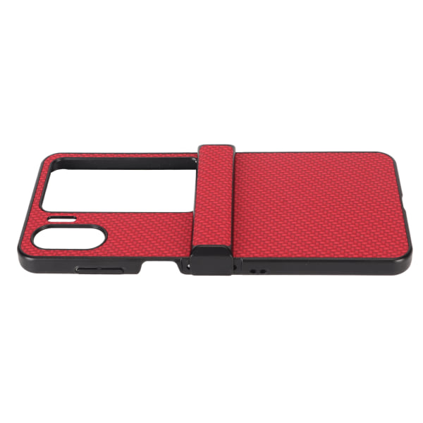 Phone case OPPO:lle Find N2 Flip Carbon Fiber Texture -taitettava matkapuhelimen muovinen case , punainen