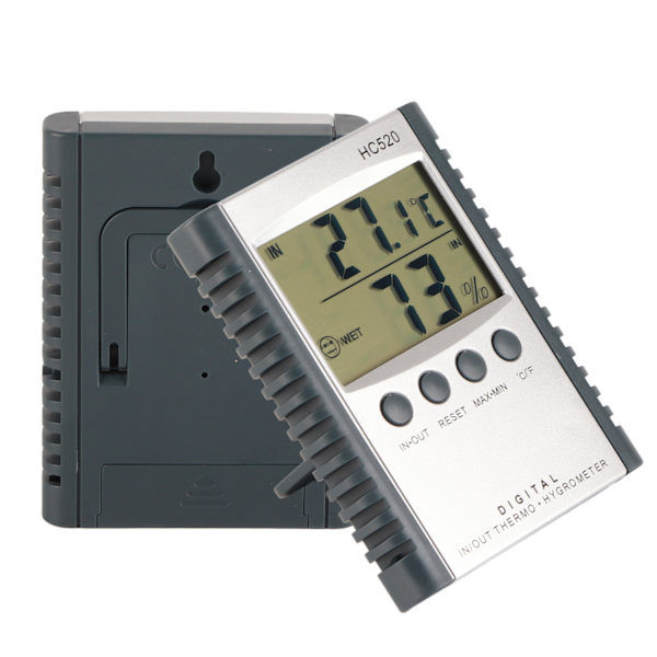 LCD digitalt termometer Hygrometer Digital temperatur fugtighedsmåler Indendørs Udendørs