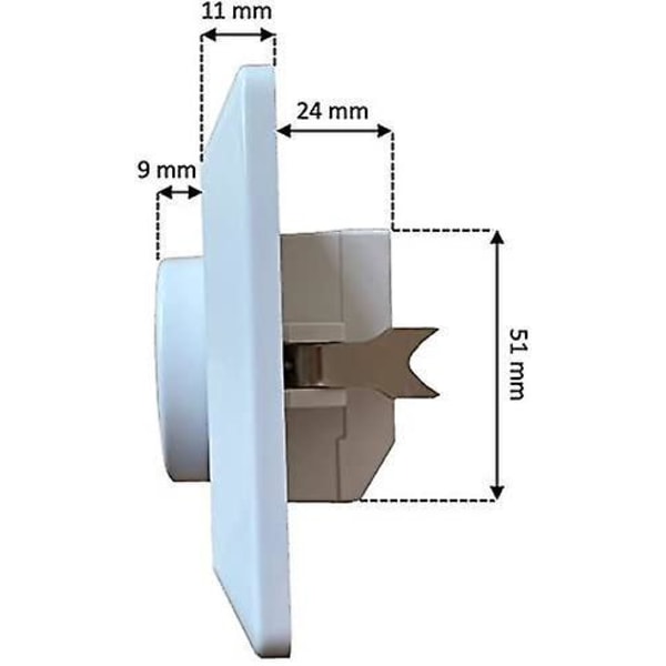2 KPL LED-himmennin, upotettu, valkoinen