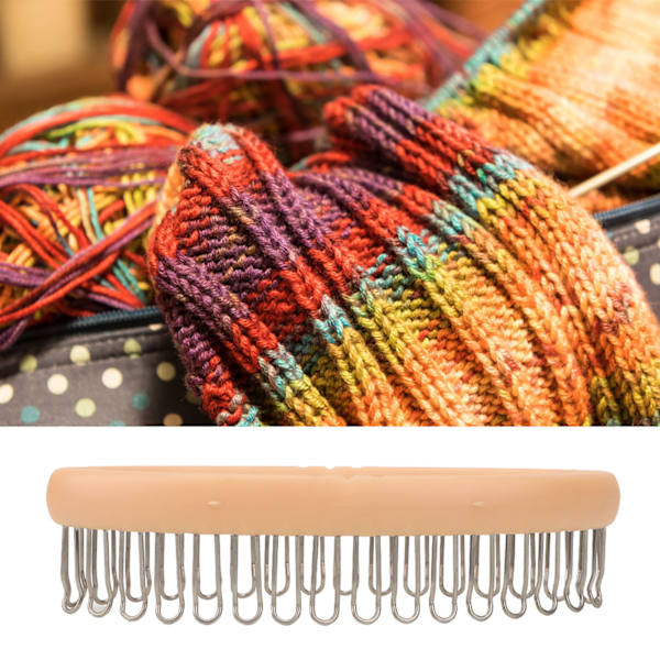 Gör-det-själv-stickmaskinstrumpor Benvärmare Weaver Virkad Ring Garn Nål Stickverktyg Slumpmässig färg