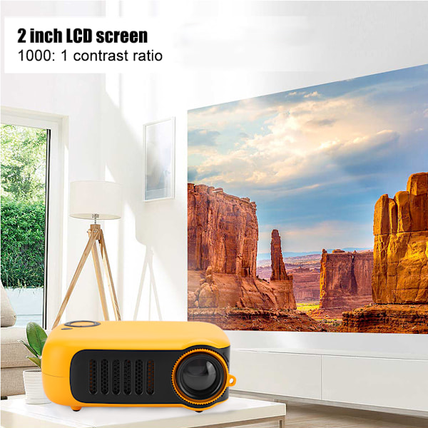 Mini-kannettava projektori Kotiprojektorit 320 x 240 resoluutio 2 tuuman LCD-näytöllä (100-240V) Oranssi Musta AU