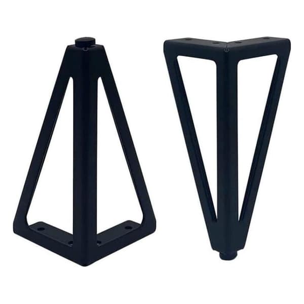 4x Trekantede Metalbordben 15cm Moderne Stil Møbelben til Skabe Sofa Senge Sort