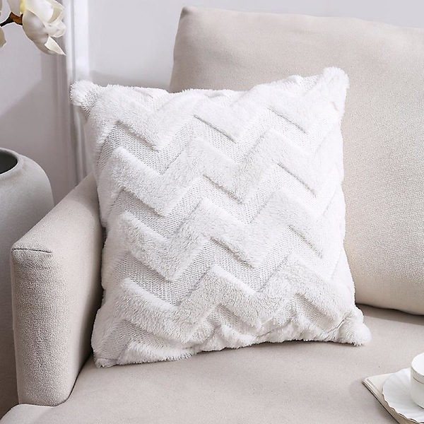4 Kunstige Ull Putetrekk 45*45cm Gårdsdekorasjon Fløyel Sofa Putetrekk