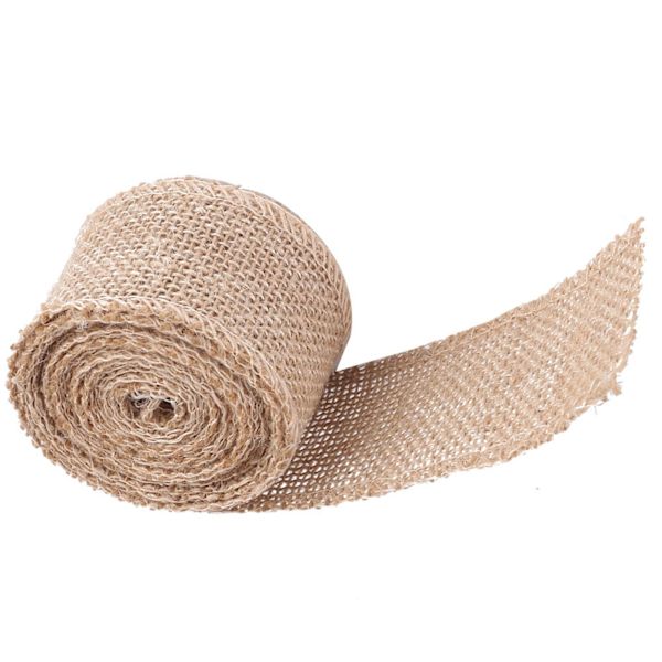 Jute Hessian tyg för att göra julfestprydnader (bredd: 5 cm)