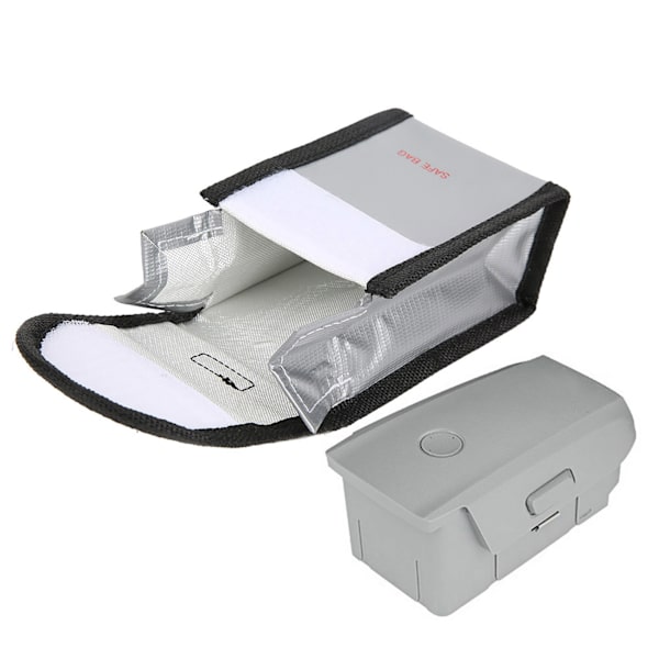 RC Drone Safe Batteri Eksplosionssikker Taske Beskyttelsesetui Passer til DJI Mavic Air 2 Drone Silver (1 batteri)