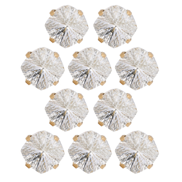 10 st symasklor diamant fett fyrkantig glas hög topp kläder tillbehör dekorationer K9 10mm vit