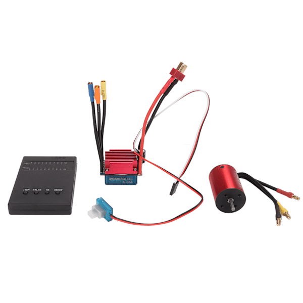 3800KV borstlös motor S35A ESC-kombination med ESC-programmeringskort Hög vridmoment borstlös kombinationssats för 1/14 för 1/16 RC-bil
