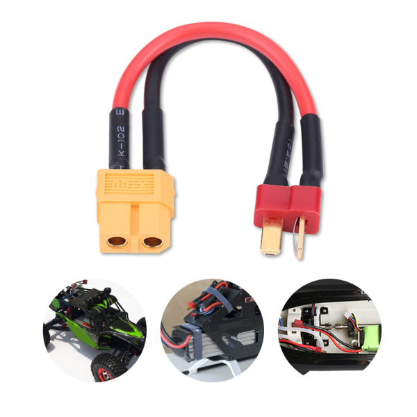 2 kpl / set RC-sovitinliitin muunnin silikonikaapelit T-pistoke uros XT60 naaras