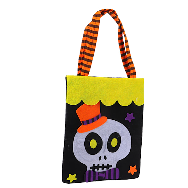 Halloween Tote Bag i Vevd Stoff Trick Or Treat Hjemmefest Dekorasjon Oppbevaring Rekvisitt Håndveske (Hodeskalle)