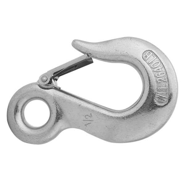 Hållbar rostfri stål Clevis Slip Hook med säkerhetslås Roddbåt Kajak Tillbehör 1/2\"