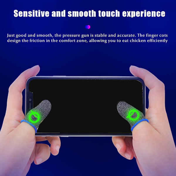 2 st Luminous Mobile Gaming Controller Finger Sleeves Mobile Game Handskar Touch Screen Finger Cots