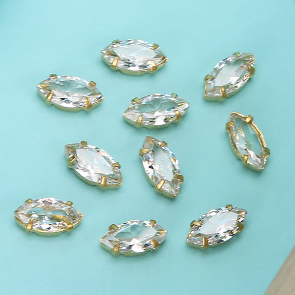 20 kpl ompelukirkonia kultaiset kynnet DIY-mekko vaatteiden tarvikkeet 5x10mm valkoinen