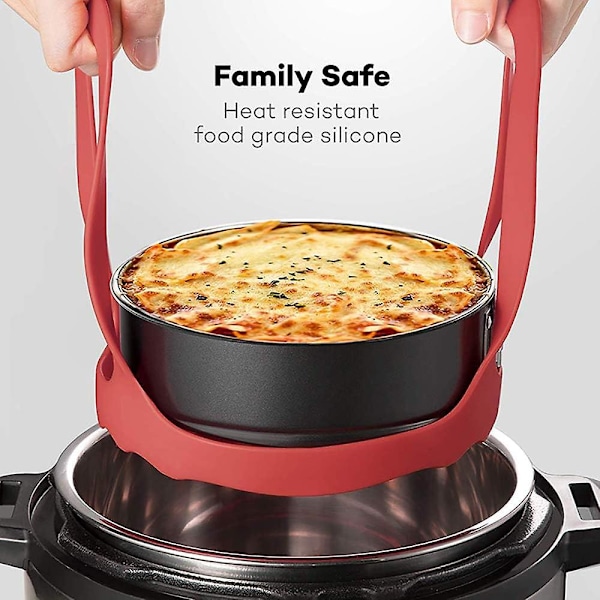 Tryckkokarslinga, Silikonslinga Bakform 6Qt/8Qt Instant Pot/Ninja Foodi/Multifunktionskokare Anti-skållningsredskap