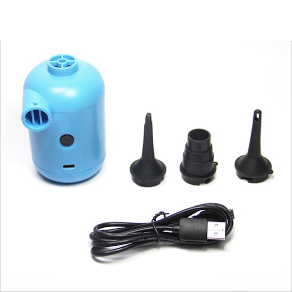 Bærbar elektrisk luft pumpe DC5V USB-kontakt padle gummibåt seng sofa flytende rad oppblåsbar pumpe med 3 dyseadapter