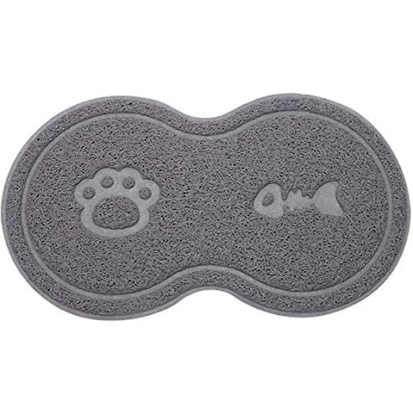 Silikone Fodermåtte til Kæledyr, Hundeskåls Måtte Kraftig Vandtæt PVC Fodermåtte til Kat og Hund Grå, 45X26cm