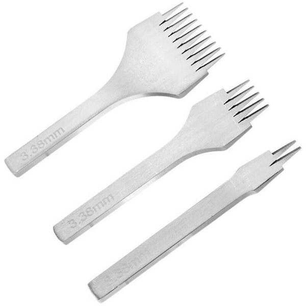 3 KPL DIY Nahkatyökalusetti Rei'itin Nahka Käsityö Kynsi Rei'itin Piikki Työkalu Valkoinen Teräs Käsityö Nyöritys Ompelu Taltasetti Piikki 3,38 mm Nahkatöihin (3,38