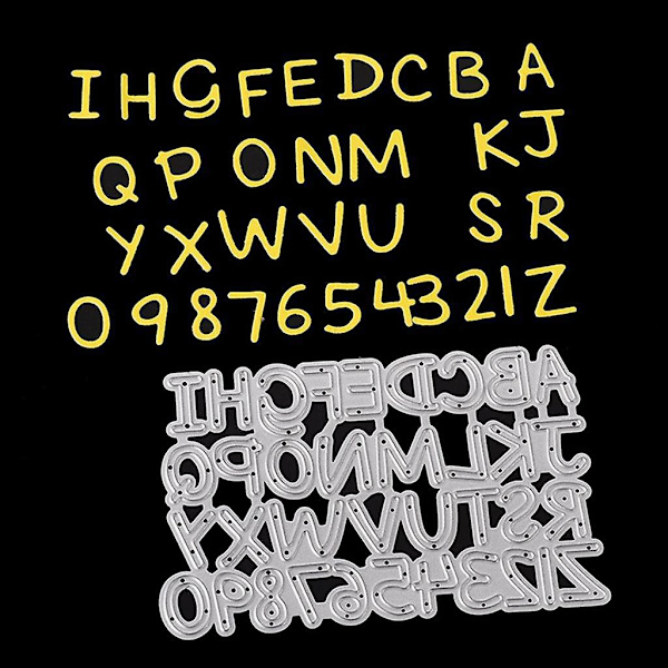 4 x 0-9 Tal A-Z Bogstaver Metal Skærestencils til Album Kortfremstilling Papirhåndværk