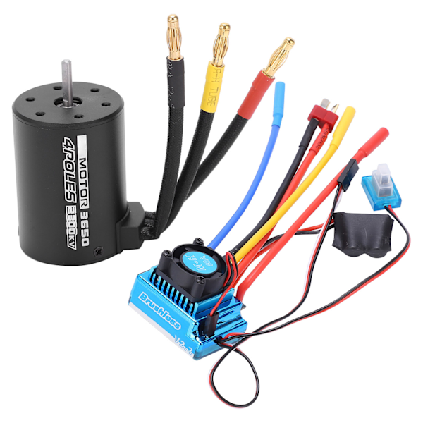 RC 3650 2300KV vedenpitävä 4-napainen harjaton moottori 80A ESC-yhdistelmällä 1/10 RC-autoon