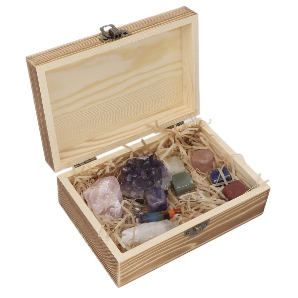 Healing Crystals Kit Pendulum Pendel Ametyst Rose Quartz Chakra Sten Sæt med Opbevaringsboks