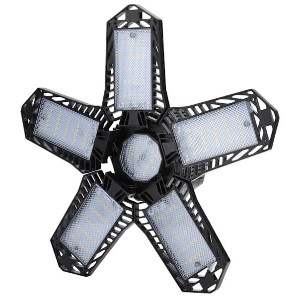 137LED garagelys med 5 blade 80W E27/E26 Deformerbar justerbar minedriftslampe 85-265V sort