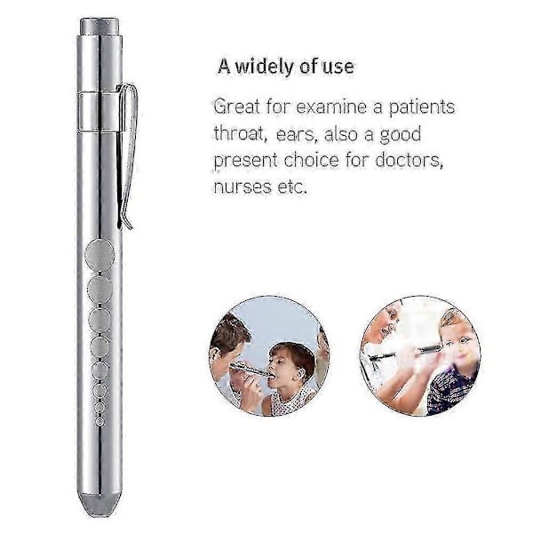 2 stk. Pen Lommelygte Aluminium Legering Pen Lys Led Pen Lommelygte Pen Lys Studenter Pen Hvidt Lys Lille Lommelygte