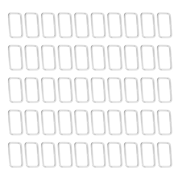50 stk. metalringe holdbare jern firkantede spænderinge til DIY bælte håndtaske spænde hardware tøj dekoration 4x38x15mm