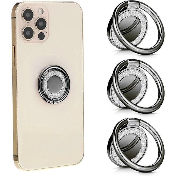 3 Stycken Mobiltelefon Ringhållare Fingerstativ Telefonhållare 360 Rotation