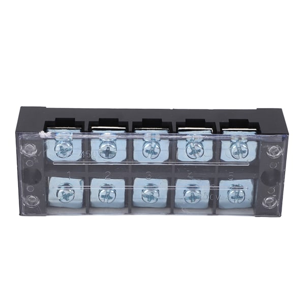 2 stk Terminal Strip 45A 600V TB Fast Type PC Messing Dual Row Screw Terminal Block til distributionssystemer 5 Bits（4505）
