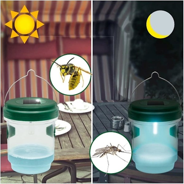 9,8*9,8*11,8 cm Kärpäsloukku, Ampiaisille ja Hyttysille; Hyönteisten Torjunta, Herhiläisille; Aurinkokennolla ja Valolla