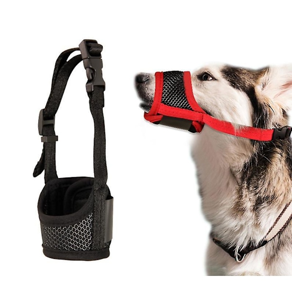 Justerbar Nylon Hundemaske, Pustende og Justerbar Hundemaske, Liten og Mellomstor Hund Anti-Bjeffing Anti-Biting Maske