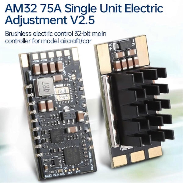 AM32 ESC V2.5 75A Borstlös ESC Enkel Kropp Guld Förseglad RC Bil ESC