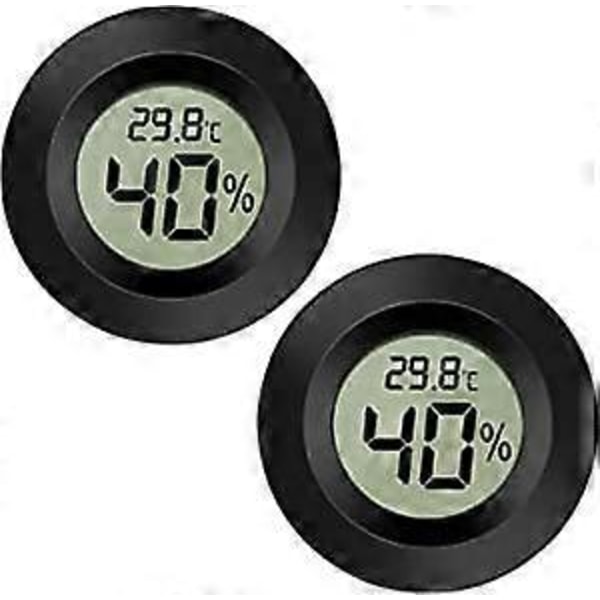 2-pack Hygrometer Termometer Digital LCD-skärm Utomhus Fuktighetsmätare för Inomhus/Utomhus Luftfuktare Avfuktare Växthus Källare Barnrum, Bl