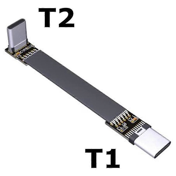 Usb 3.1 Typ C Till Typ C Förlängningskabel 90 Graders Adapter Fpc Fpv Ribbon Platt Usb C Kabel 3a 10gbp _SZXM