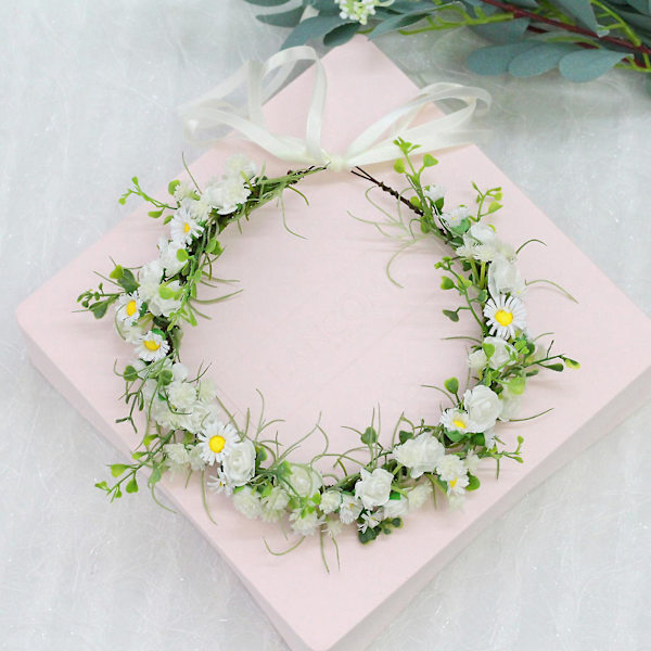 Blomsterkrans for brud, justerbar, høst, bryllup, hårbånd, krans, halo for blomsterpiker