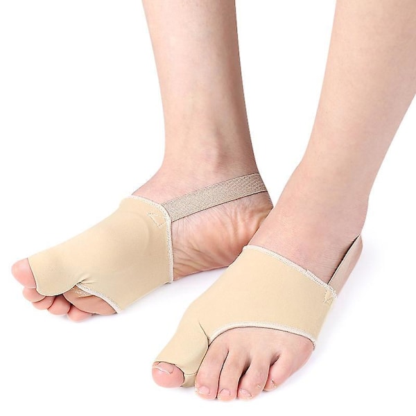 Hallux Valgus-korrigerare, stortåskydd, justerbart band, hallux valgus-dyna, smärtlindring, svart beige