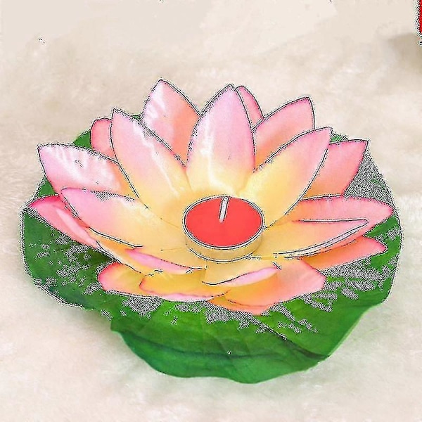 10 Stykker Lotus Flydende Lanterner Flydende Lys Kunstige Flydende Farverige Lotus Med Ægte Lys Pool Lys Flyder Til Have Bryllupper Ho