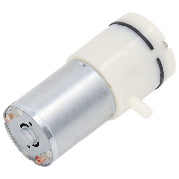 Mikrolufttrykkpumpe DC-membranvakuumpumpe med 90 graders vinkel luftporter Hvit 12V