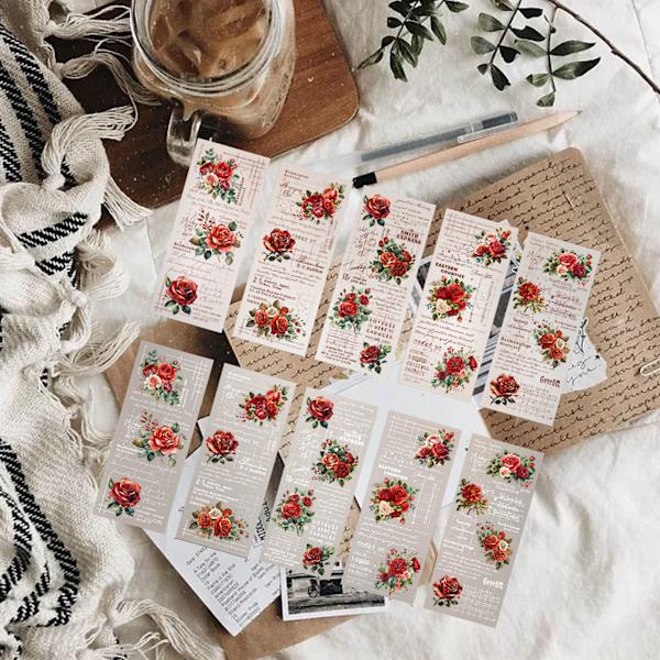 30 arkkia Vintage-leikekirjapaperia Journaling Scrapbooking -tarvikesarja Esteettinen koristeellinen askartelupaperi Planner Journaling Rose