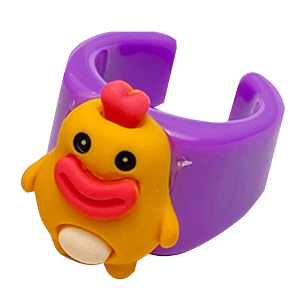 Barn Knuckle Ringar Cartoon Djurmönster Öppning Färgglada Fashionabla Hartsmycken Ringar Typ C